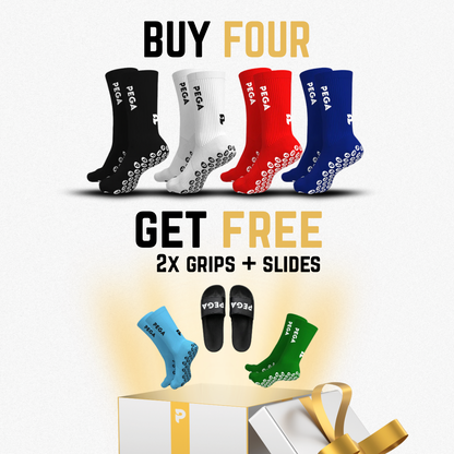 Grip Socks Bundle - 4 Pairs + 2 Free Pairs & Slides