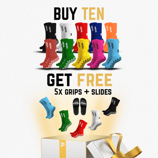 Grip Socks Bundle - 10 Pairs + 5 Free Pairs & Slides