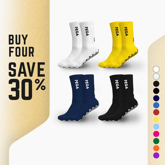 Grip Socks (Crew) 4 Pack Bundle