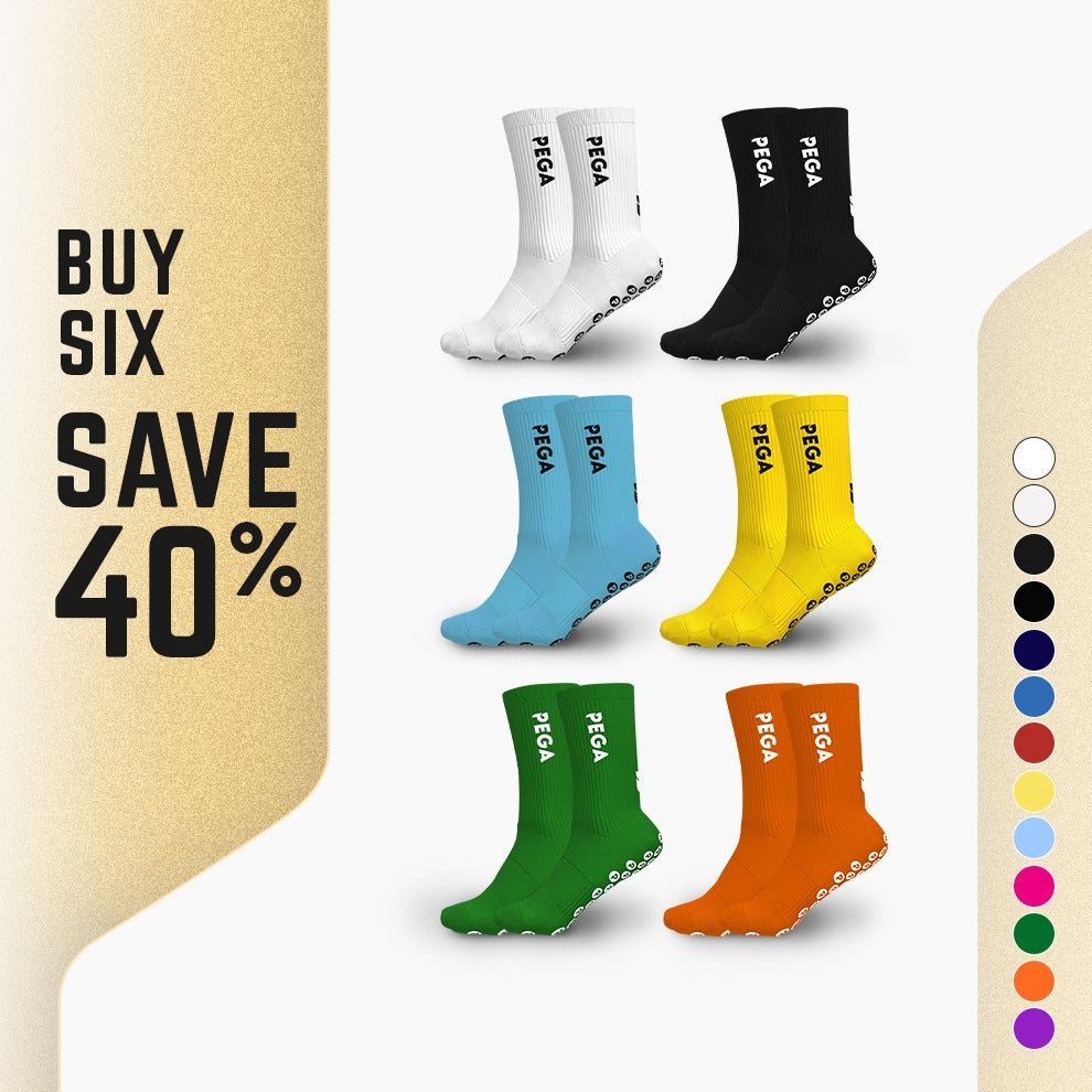 Grip Socks (Crew) 6 Pack Bundle