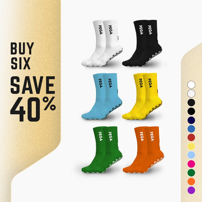 Grip Socks (Crew) 6 Pack Bundle
